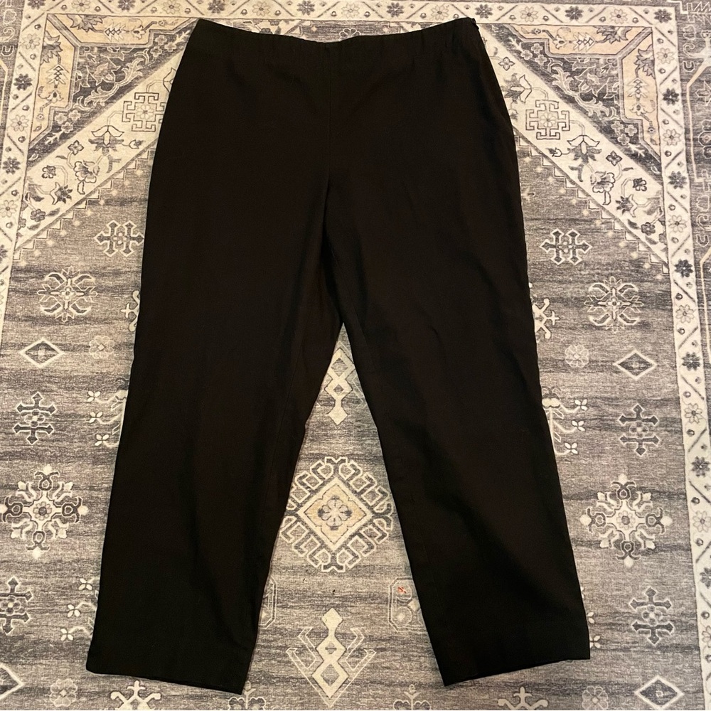 Talbots Black 98% Cotton Straight Leg Side Zip Pants